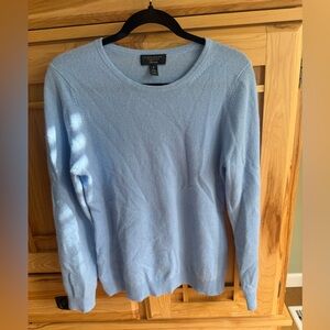 Charter Club 100% Cashmere Light Blue Crewneck Sweater Size M